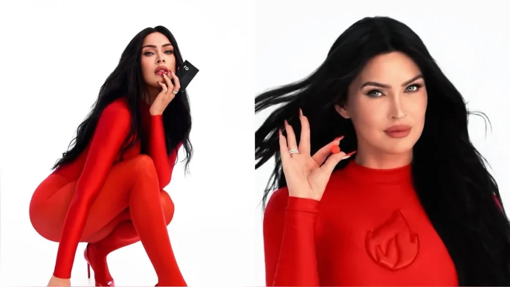 Megan Fox durante una presentación promocional para medios de comunicación