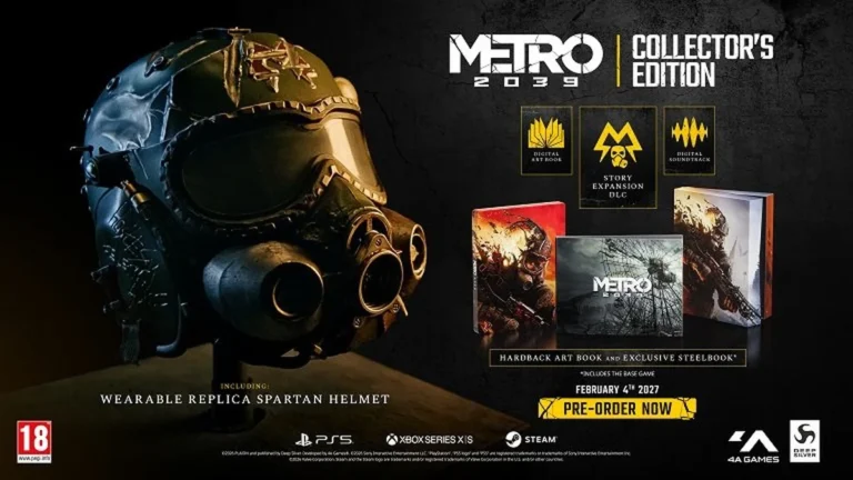Edición coleccionista del videojuego Metro 2039 con réplica de casco Spartan