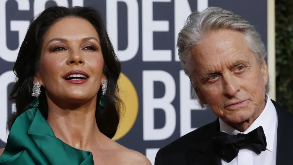 Michael Douglas y Catherine Zeta-Jones en un estreno de cine en Los Ángeles