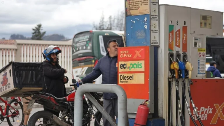 Estación de servicio de combustibles con surtidores de gasolina en Ecuador