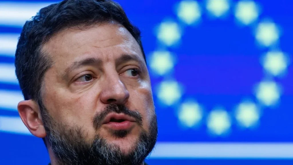 El presidente ucraniano Volodímir Zelenski en conferencia oficial